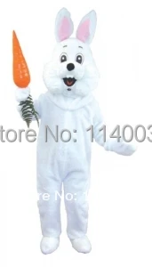 Maskot White Zajačik Veľkonočné králik Maskot Kostým Kreslená Postavička karneval kostým maškarný Kostým party