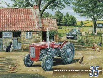 Massey Ferguson 35 Farmy Traktora Kovová Doska Prihlásiť Vintage Nostalgické Workshop Tin Kovové Prihlásiť Domov