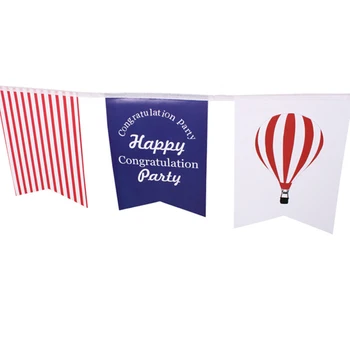 Materská Škola String Vlajky Happy Birthday Bunting Papierové Zástavy Visia Girlandy Baby Sprcha Rocket Fishtail Party Decor