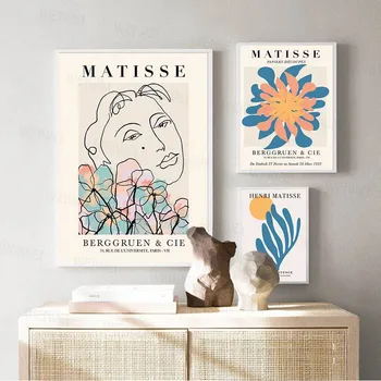 Matisse Kvet Plagát Abstraktné Tropických Rastlín Plátno na Maľovanie Minimalistický Wall Art Print Moderný Obraz pre Obývacia Izba Domov Deco
