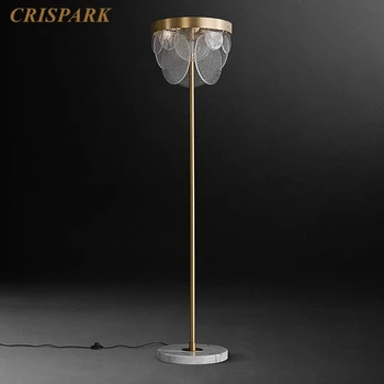 Matné Crystal Stojaca Lampa Kolo Cristal Prism Poschodí Lampa Moderného Zlatom prevedení Svietidlo pre Obývacia Izba, Spálňa Domov Hoteli