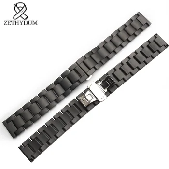 Matný Keramický watchband čierne hodinky remienok 16 mm 18 mm 20 mm náramok náhradné príslušenstvo hodinky nie fade sledovať band