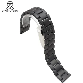 Matný Keramický watchband čierne hodinky remienok 16 mm 18 mm 20 mm náramok náhradné príslušenstvo hodinky nie fade sledovať band