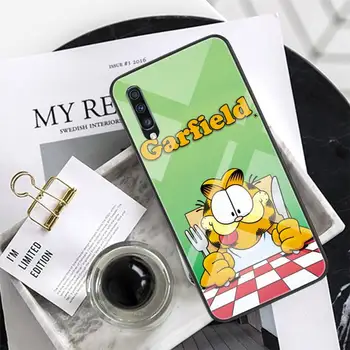 Mačka Kawaii Garfield Sklo Telefón Prípade Coque Fundas Pre Xiao Redmi Poznámka 7 5 4 6 6A Mi 8SE 8 6 Lite Mix 2 2s Poznámka 3 Kryt