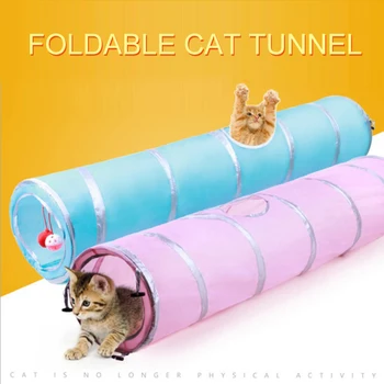 Mačka Tunel Hračky, Zábavné Pet 2 Otvory Hrať Rúry Lopty Pre Mačky Skladacie Crinkle Mačka Loptu Hračka Interaktívna Tunelové Rúry Hračky