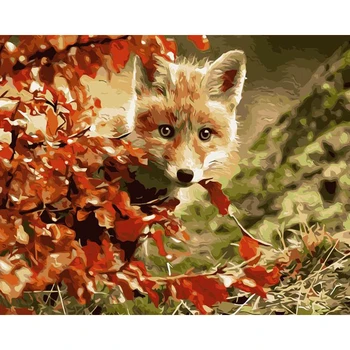 Maľovanie Podľa Čísel Pre Dospelých Fox Domáce Dekorácie DIY Akrylová Farba Farebnosť Podľa Čísel Zvierat Handpainted Darček