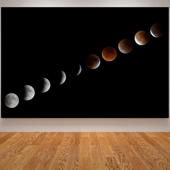 Mesiac Plagát Lunar Eclipse Maľovanie Uhlopriečka obrazov na Stenu pre Obývacia Izba Dekorácie, Nordic Štýl detská Izba Decor Vesmíru Mesiac