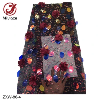 Milylace hot predaj afrických čipky textílie očarujúce flitrami tylu čipky textílie nigérijský francúzsky čistý textílie, čipky na šaty ZXW-86