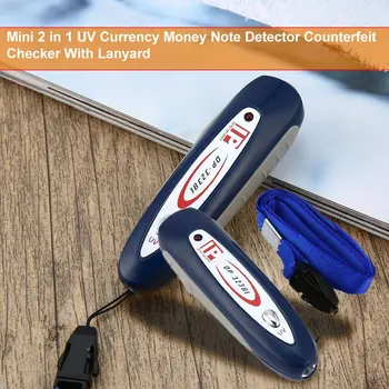 Mini 2 v 1 UV Mene Peniaze Poznámka Detektor Falšovaných Pravopisu S ozdobná šnúrka na uniforme Magnetický Detektor Keychain