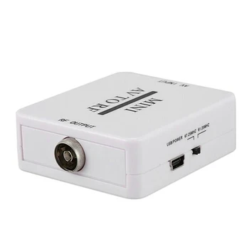 Mini HD Video Converter Box RCA AV CVSB Do RF Video Adaptér Converter Podpory RF 67.25 Mhz 61.25 Mhz AV Na RF Scaler TV Switcher