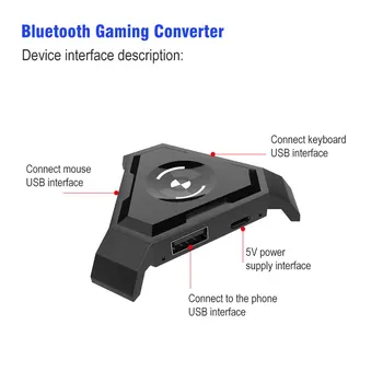 Mobilný Telefón Gamepad Radič Herné Klávesnice, Myši Converter Bluetooth 5.0 Hráč Adaptér