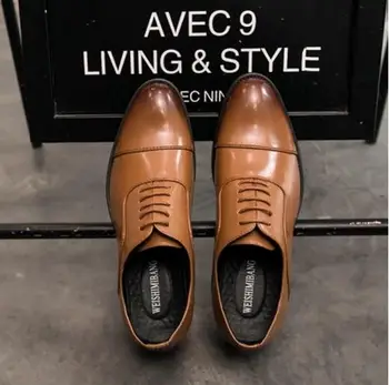 Moda masculina 2019 mužov moccasin topánky Značky Úplné Zrna Kožené Business Šaty Retro lakovanej Kože Oxfords