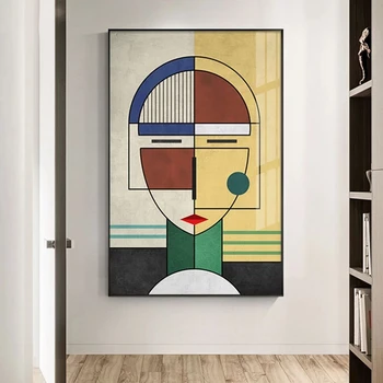 Moderné Abstraktné Obrázok Maľovanie Spájať Tvár Geometrické Plátno Plagát Vytlačí Wall Art Obrázky, Obývacia Izba, Spálňa Domova