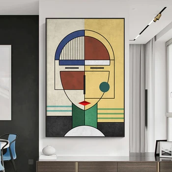 Moderné Abstraktné Obrázok Maľovanie Spájať Tvár Geometrické Plátno Plagát Vytlačí Wall Art Obrázky, Obývacia Izba, Spálňa Domova
