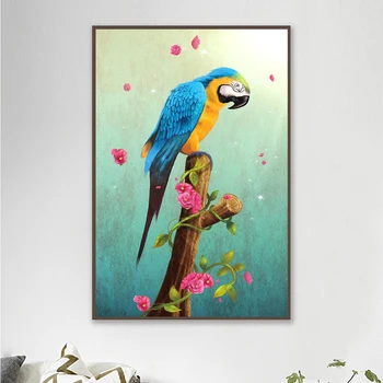 Moderné Dekoratívne Plátno, Vytlačí Plagát Obrázky Farebné Papagáje Zvierat Maľovanie na Stenu Umenie Výtlačkov pre Obývacia Izba Domova 4-8