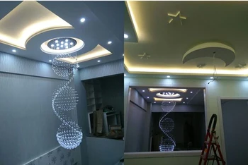 Moderné LED Špirála Krištáľový Luster Osvetlenie pre Foyer Schodisko Schodisko, Spálňa, Hotelová Hala Stropu Visí Pozastavenie Lampa