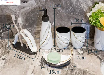 Moderné Päť-kus Kúpeľňa Nastaviť Pierko toaletné Potreby Európskeho Štýlu Domov Keramiky ústna voda Cup Kúpeľňa Dekorácie, Doplnky
