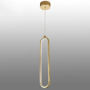 Moderný Jednoduchý Dizajn, Tvar U Zlata Hliníkové LED Prívesok Lampa Pre Jedáleň Dekoratívne Teplé Nočné Osvetlenie Zariadenie
