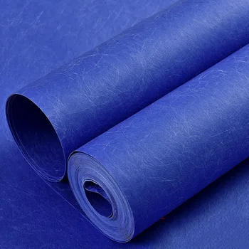 Modrá Moderné Series Dual Layer Farbenie Obyčajný Hodváb Stenu Papiere Domova Jednofarebné Steny Pokrýva Rolka Tapety Na Steny