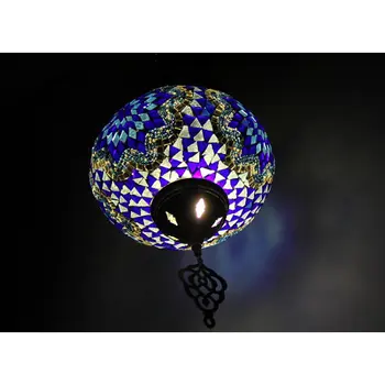 Modrá Ručné turecký Mozaiky Luster, Mozaikové podlahy lampa, turecké mozaiky lampa, mozaiky lampa,