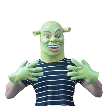 Monster Shrek Masky, Tanec Maska Maska Film a Televízia Téma Hlavu Kapely Latex Maska Maska Halloween Horror Masku, Rukavice