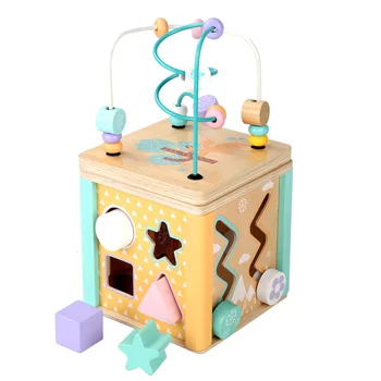 Montessori Lesa Multifunkčný Box Montessori Hračky Drevených Korálikov Bludisko Tvar Uznanie Hračka Pre Deti, Matematika Hračky Darček