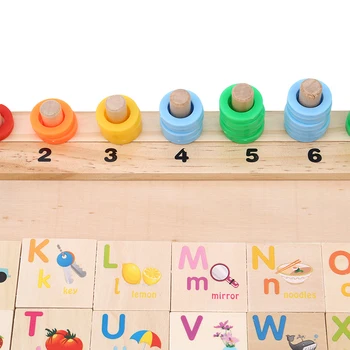 Montessori Rainbow Šišky, Polená Dosky Deti Puzzle Poznanie Drevené Skoro Učebné Kognitívne Vzdelávacie Hračky