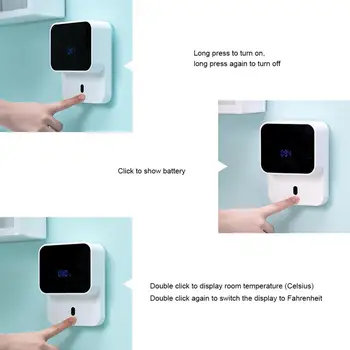 Montáž na stenu LED Displej Smart Infračervený Senzor Automatického Indukčné Umývanie Rúk Sanitizer Stroj Penové Mydlá