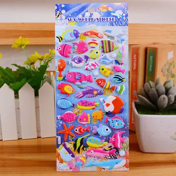 Morský Svet Zvierat 3D Dekoratívne Samolepky Denník Album Label Nálepka DIY Scrapbooking Nálepky na kancelárske potreby