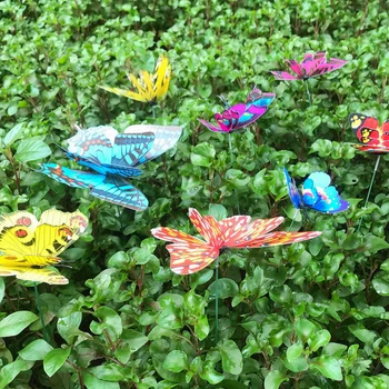 Motýľ Vkladov, 50Pcs 7 cm Záhrada Motýľ Vkladov Dekor Vonkajšie Dvore, Záhradný Kvetináč kvetináče Jar na Záhrade
