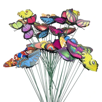 Motýľ Vkladov, 50Pcs 7 cm Záhrada Motýľ Vkladov Dekor Vonkajšie Dvore, Záhradný Kvetináč kvetináče Jar na Záhrade