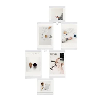 Multi-frame Obrazových Rámov Biele Foto Rámy Domova Transparentné Multifunkčné Koláž fotorámčekov Set S Nasávacím Kocka
