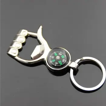 Multi-funkčné otvárač Kompas Krúžok Shark Pivo Otvárač Metal Keychains Multifunkčné Kreatívny darček HK88-1