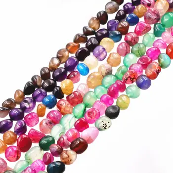 Multicolor Prírodného Kameňa Agat Voľné Perličiek Onyx Netradičné Tvar 9-11 mm Carnelian Korálky pre Šperky, Takže DIY Zistenia 15inch A686