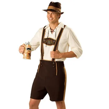 Muž, Nemecké Pivo Lederhosen Oblečenie Dospelých Mužov Bavorský Oktoberfest Cosplay Halloween Kostýmy