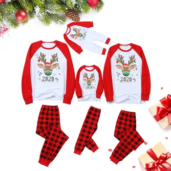 Muž, Otec Veselé Vianoce Elk Vytlačené Rodina, Oblečenie, Plavky Pyžamá Dieťa Chlapec, Otec, Mama Zodpovedajúce Rodiny Oblečenie Sleepwear Pyžamá