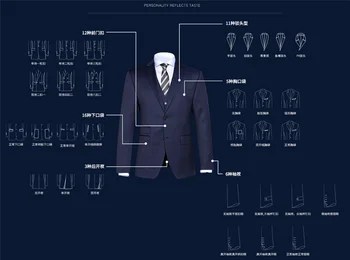 Muži Vyhovovali Slim Fit vlna pánske Obleky 3 ks Tweed Smoking Pre Svadobný Oblek pre Mužov Groomsmen (Sako+vesta+Nohavice)