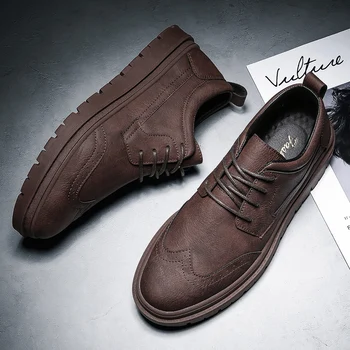 Muži klasické kožené členkové topánky taliansky návrhár šaty pracovať muž obuv elegantné moccasins homme trend prízvukom topánky pre mužov