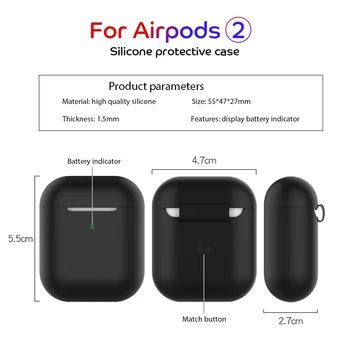 Mäkká Silikónová Slúchadlá Do Uší Prípadoch Pre Apple Airpods Puzdro Pre AirPods 2 Príslušenstvo Bezdrôtového Pripojenia Bluetooth Headset Obal Pokožky