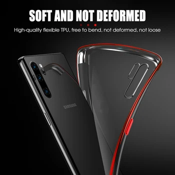 Mäkké Silikónové Pre Samsung Galaxy Note 10 Plus pre Transparentné Shockproof Zadný Kryt puzdro pre Galaxy Note 10+ Kryt TPU Prípade