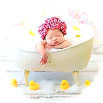 Mäkké bavlnené detské bublina stroj žlté kačice železa sprcha sprcha vaňa príslušenstvo novorodenca Fotografie Rekvizity