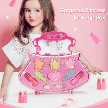 Móda Deti Kozmetika Make-Up Set Bezpečné Deti make-up Set Box Princezná Ruženka Predstierať, že Hrať Hračky Pre Dievča, Hračky pre deti TSLM1