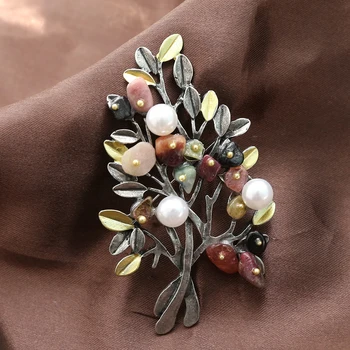 Móda Kvet Brošne Šperkov z Prírodného Kameňa Brošňa Imitácia Perly Brošňa Pre Ženy kolíky Pracky Svadobné Party Kytice