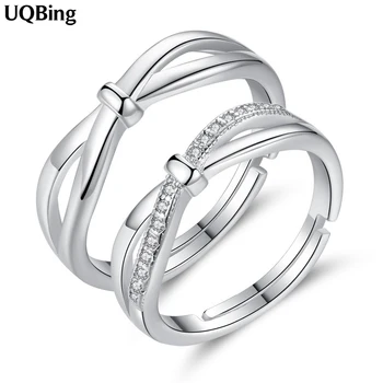 Móda Locers Pár Cubic Zirconia Kapela Prstene Pre Ženy Čistý 925 Sterling Silver Ring Skutočné Strieborné Šperky