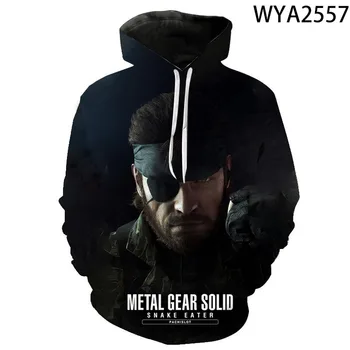 Móda Metal Gear Solid 3D Vytlačené Hoodies v Pohode, Mikiny Muži, Ženy, Deti Móda Pulóver Chlapec Dievča Deti Hoody Kabát