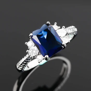 Móda Modré Crystal Micro Zirkón Prstene pre Ženy Mens Darček Dámske Prstene Luxusné Šperky Nový Pár snubných Prsteňov Veľkoobchod K052