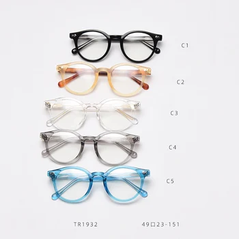 Móda Optické Okuliare, Rám Ženy Dizajn Značky Vintage TR90 Kolo Krátkozrakosť Okuliare Rám Muž Vysokej Kvality