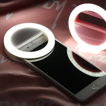 Móda Prenosné LED Fotoaparátu Krúžok Vyplniť Svetla Flash Selfie Lampy, Svetelné Klip Univerzálny Selfie pre IPhone Samsung Márnosť Svetlo