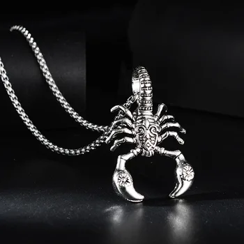 Móda nové Scorpion prívesok náhrdelníky muži ženy punk Nehrdzavejúcej Ocele dlhý náhrdelník hip hop šperky dropshipping