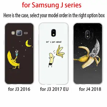 Módne Silikónové puzdro pre J8 J4 J6 Plus 2018 J5 J3 J7 2017 EÚ CORE Pro 2018 Prime Kryt Telefónu Cartoon Prst Zábavné Banán